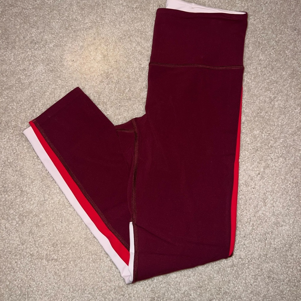 Athleta High Waisted Cropped Two Tone Leggings, Size Small